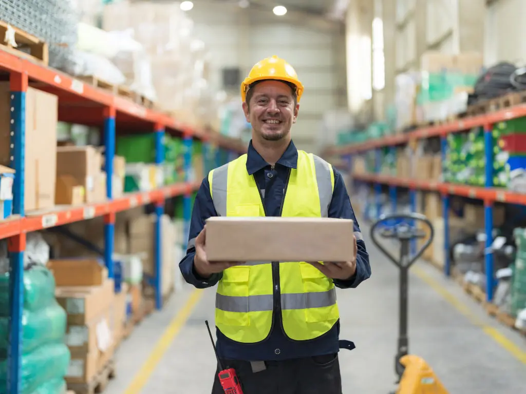 Man aan het werk in de logistiek Man aan het werk